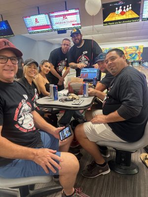 People enjoying bowl-a-thon 2024